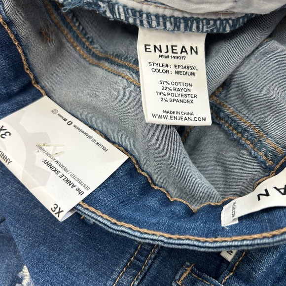 *NEW* Enjean Denim Mid-Rise Ankle Length Skinny Jean Plus Size 3X - Picture 7 of 8